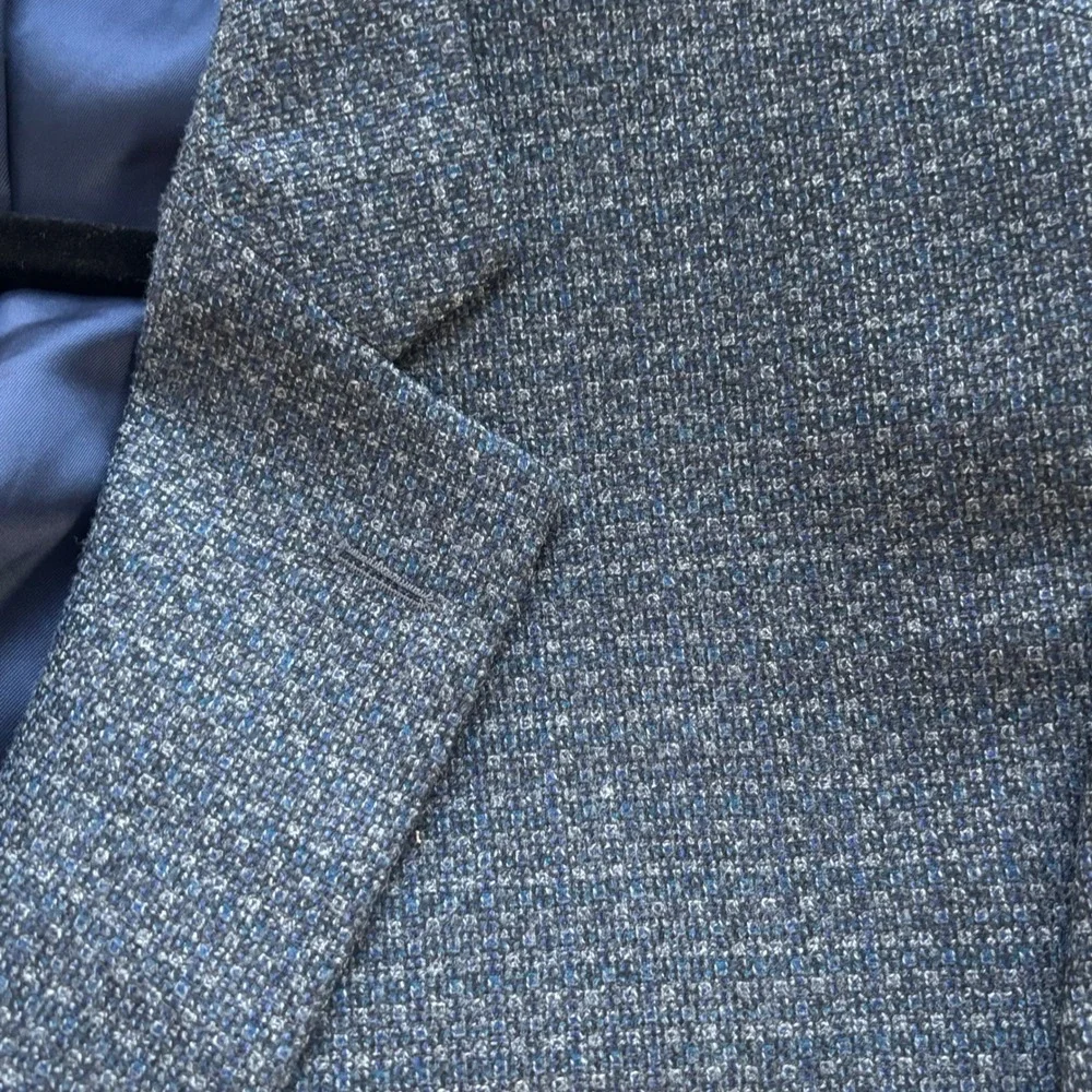 Jack Victor Blazer 48L XTall Blue 100% Wool Italian Fabric Canada Quiet Luxury